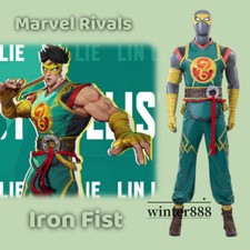 Marvel Rivals Iron Fist Gilet Pantaloni Cosplay Abbigliamento Uomo Outfit Halloween Regali