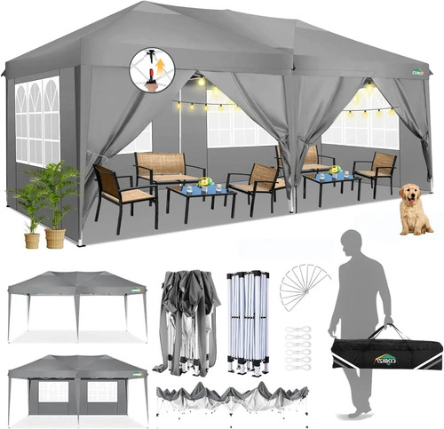 Gazebo pieghevole 6 m - 3,