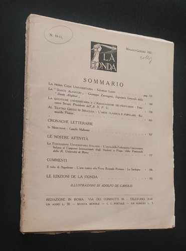 Rara rivista fionda 1921 - rara,