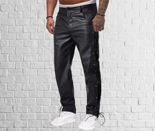 Pantalone uomo pelle nero