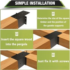 Set Staffe Colonna Padiglione Acciaio Zincato con Viti per Pergola Montaggio a Parete