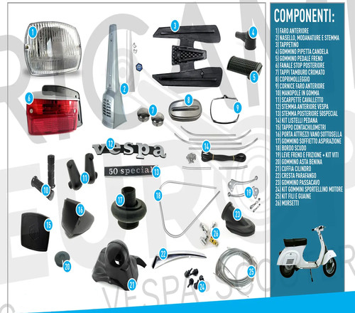 Kit restauro completo vespa - restauro, 50