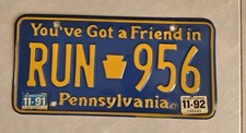 Targa Metallo Vintage Pennsylvania '91 You've Got a Friend Collezione Auto epoca