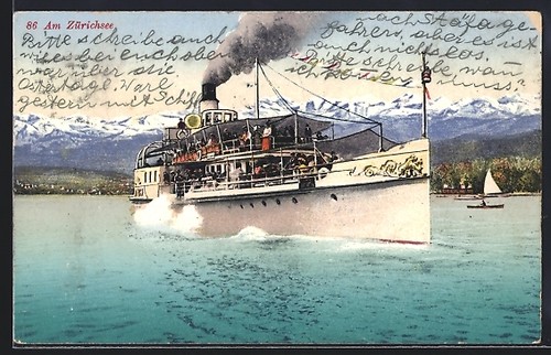 Cartolina lago zurigo - cartolina,