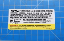 Etichetta emissioni motosega