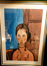 -RITRATTO DI RAGAZZA XX SECOLO richiamo a MODIGLIANI ---BELLO!----