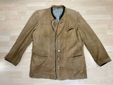 Meindl giacca uomo vera pelle Janker 54 beige chiaro giacca XXL XL costume tradizionale Wallach