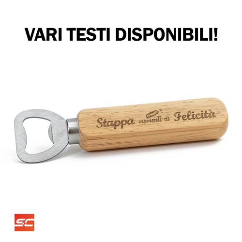 Apribottiglie legno con - apribottiglie,