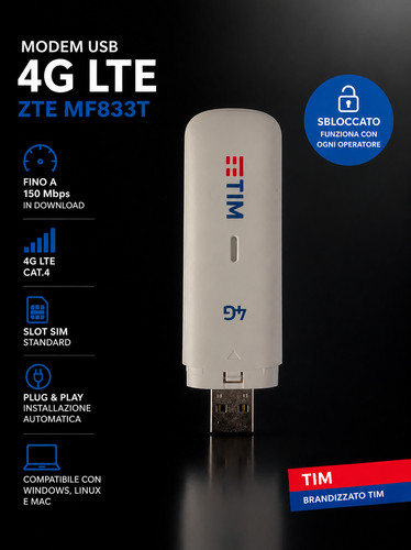 Modem usb lte zte mf833t - zte,