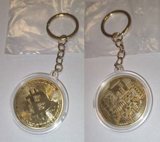 Bitcoin Moneta da collezione Commemorativa con Portachiavi effetto oro keychain