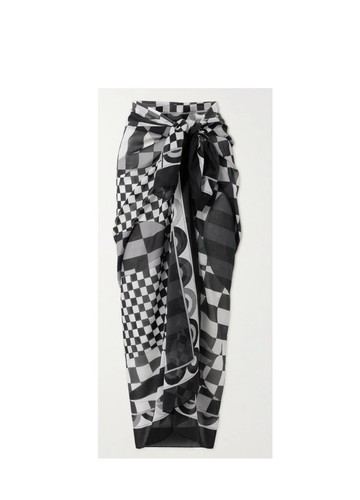 Pucci pareo cotone nero bianco