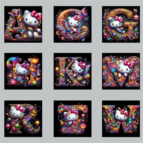 Lettere colorate gatto - lettere, 5d