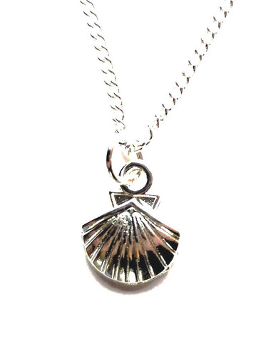 Scallop shell pendant silver - scallop,