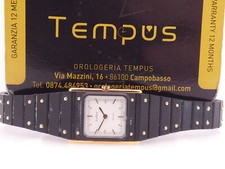 OROLOGIO LEROY BY BAUME & MERCIER TANK LADY 18KT G.F.& NERO PVD ANNI 80 CON BRACCIALE