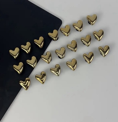 2pz charms scarpe cuore oro - 2pz,