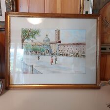 Quadro Antico anni 60 G. Perini Mantova - Dipinto acquarello cm 48x37