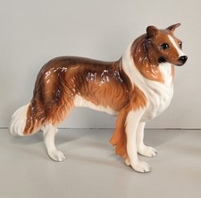 SCULTURA VOLUME Ceramica RONZAN Cane COLLIE Design Vintage STATUINA h. 22 cm DOG