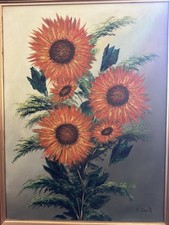 quadro olio su tela di G. Rossetti - Girasole Spontaneo