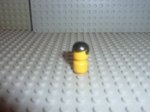 Lego minifig hair black male - hair,