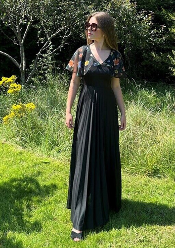 Maxi abito nero vintage anni