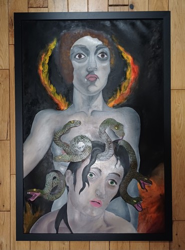 Dipinto olio medusa - dipinto,