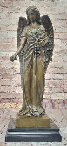 Statua angelo che tiene - , fiori