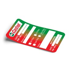 60 x Adesivi Castrol Servizio Cambio Olio Promemoria per Auto Camion Furgoni ...