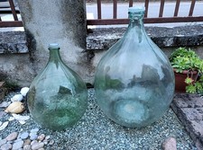 Lotto 2 Damigiane senza paglia vetro bianco l 54+25 Circa Arredo casa o giardino