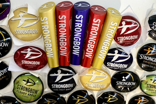 Strongbow branding badges - strongbow,