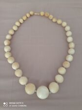 Collana vintage in avorio ,peso gr.178, lunghere rotonde in gradazione,