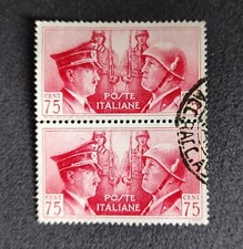 Italia 1941 Fratellanza d'Armi Italo-Tedesca Coppia 75 centesimi Vert. Usata