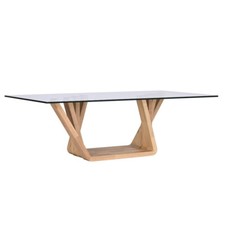 Tavolino vetro e legno moderno