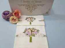 Spettacolari Asciugamani 1+1 puro lino ricamo Bouquet in punto pieno a mano