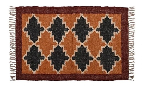 Kilim wool jute rug - kilim,