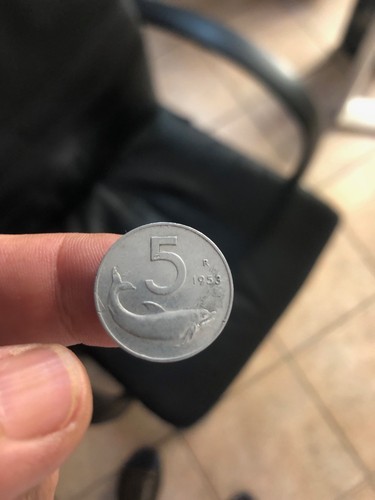 Moneta italia lire del - italia, 5