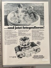 Macchina fotografica Zeiss Ikon Icarex 35S BM TM originale 1970 vintage advert pubblicità