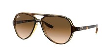 RAY-BAN RB4125 `CATS 5000 AVIATOR` LIGHTHAVANA LENTI MARRONI MARRONE CHIARO