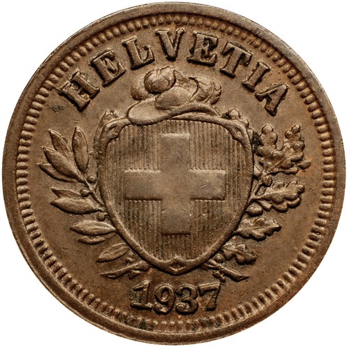 Moneta svizzera rappen 1937 - moneta,