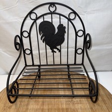Mensola da parete gallo in ferro battuto con 2 ganci per oggetti arredo casale