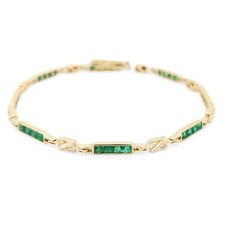 Bracciale Smeraldi E Diamanti 18kt - Oro Rigenerato
