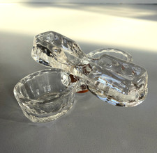 SALIERA VINTAGE MENAGE CONDIMENTO TAVOLA VETRO PRESSATO PORTA SALE STUZZICATENTI