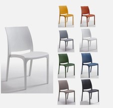 SET SEDIE VOLGA IMPILABILE POLIPROPILENE RESINA CASA RISTORANTE BAR GIARDINO