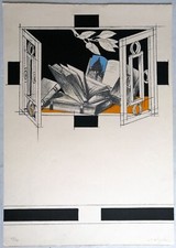 CARLO MATTIOLI - Rara litografia e calcografia originale firmata numerata 43/50