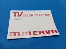 TV Vintage d'epoca MINERVA mod. T 6332 CTI Raro MANUALE ISTRUZIONI TVC Color CRT