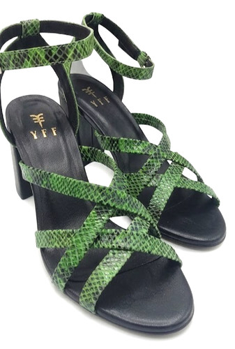 Sandali yff green snake print - green,
