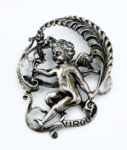 Spilla zodiaco vergine argento - spilla,