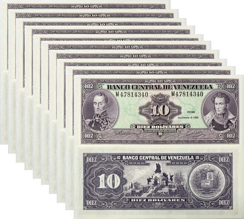 Venezuela bolivares 1992 p - venezuela, 10