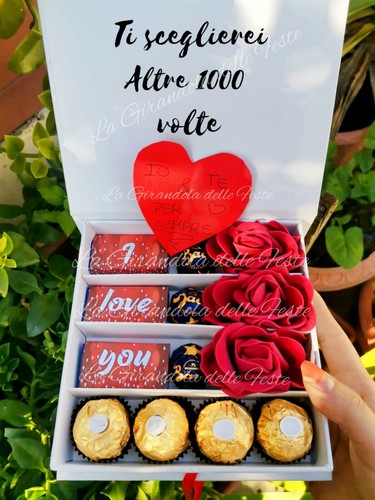 Regalo box con rose scatola - box,