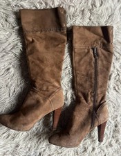 Real suede leather high heel