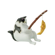 1pc Fishing Cat Statue 1.77"